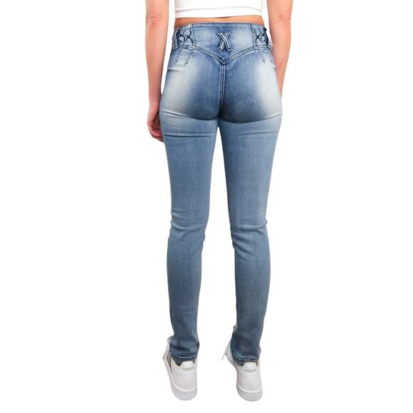 L.A. Concepts Y2k Vintage High Rise Yoke Jeans Bling Tattoo Size 24" - Picture 4 of 11